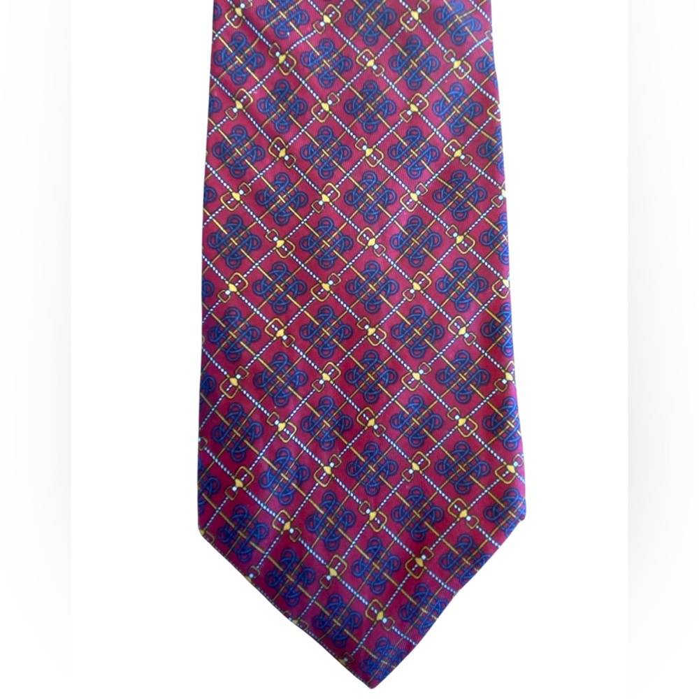 Saks Fifth Avenue 100% Silk Vintage All Over Novelty Geometric Men’s Neck Tie